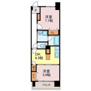 サンデンハイツ若葉通の間取り画像