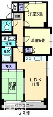 松島フラットの間取り画像