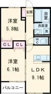 Barbatella久留米南の間取り画像
