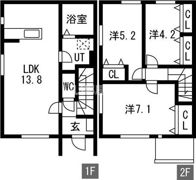 ヘリテイジ矢巾 A棟の間取り画像