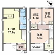 ソレアード・シェソワBの間取り画像
