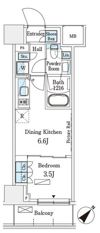 パークアクシス横浜伊勢佐木町通りの間取り画像