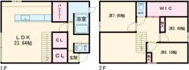 牛野谷2丁目貸家の間取り画像