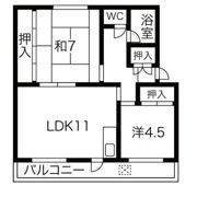 服部ハイツの間取り画像