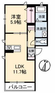 グランベレオ手城の間取り画像