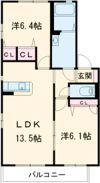 ナディア長折 Aの間取り画像