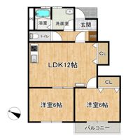 K＆M海田東コーポの間取り画像