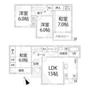 飾磨区細江貸家の間取り画像