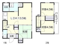 東坂元貸家の間取り画像