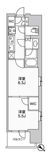 WORVE横浜伊勢佐木町の間取り画像