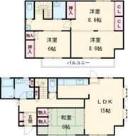 下弁財町津興戸建ての間取り画像