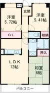 セレコート住道の間取り画像