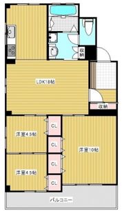 新町マンションの間取り画像
