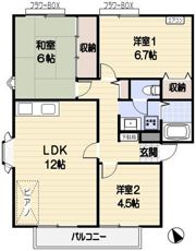 リビエール南平A棟の間取り画像