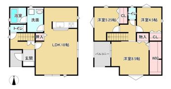 垣内西戸建 北棟の間取り画像