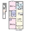 クレールBの間取り画像