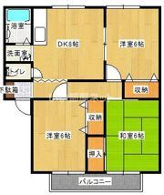 サンビレッジ葛原D棟の間取り画像