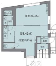 ルクール市ヶ谷払方町(旧ARK HOUSE 市ヶ谷払方町)の間取り画像