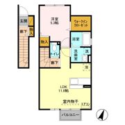 ミリオンリーフ Aの間取り画像