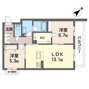 シャーメゾンビバーチェ東岸和田の間取り画像