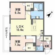 シャーメゾンビバーチェ東岸和田の間取り画像