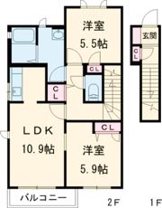 雪月花 6番館の間取り画像