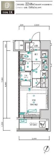 SQUARE CITY KAWASAKIの間取り画像
