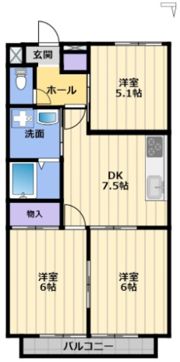 はなハイツⅡの間取り画像