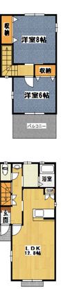 テラスハウス宮下 Aの間取り画像
