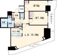 ジークレフ新神戸タワーの間取り画像