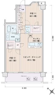 エスティメゾン豊洲レジデンスDの間取り画像
