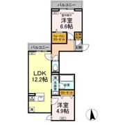 セレスティア東保木間Ⅱの間取り画像