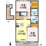 comfortas K (ｺﾝﾌｫｰﾀｽ ｹｰ)の間取り画像