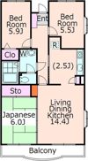 ハビテーション向丘の間取り画像