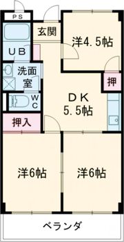 グレイスタウンMIWA A棟の間取り画像