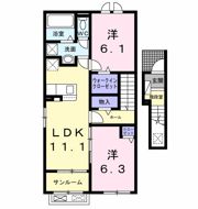 K’sヴィレッジ旭Cの間取り画像