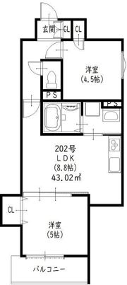 クリエオーレ一津屋Ⅰの間取り画像