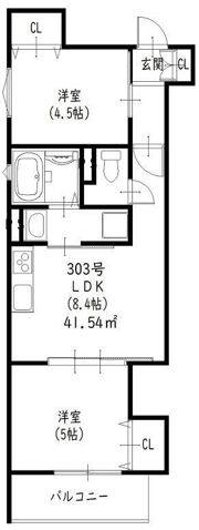 クリエオーレ一津屋Ⅰの間取り画像