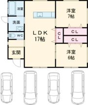 三谷町一戸建ての間取り画像