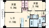 ルーカス長崎諫早Ⅰの間取り画像