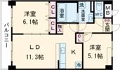 ルーカス長崎諫早Ⅰの間取り画像