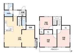 北欧andフレンチのデザイナーズリノベ戸建の間取り画像