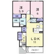 ロータス鳥生 Dの間取り画像