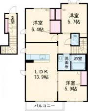 shamaison二本松の間取り画像