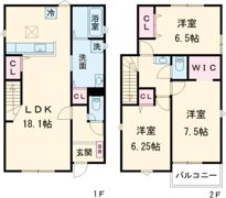 リナージュL 瑞穂町箱根ヶ崎東松原24－1期3号棟の間取り画像
