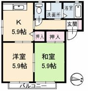 オータムK B棟の間取り画像