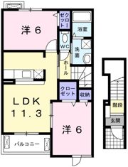 エルカーサ・桜木Bの間取り画像
