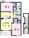 エルカーサ・桜木Bの間取り画像