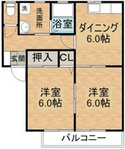 グリーンコーポ南横市（2DK）の間取り画像