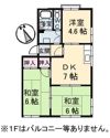 太華ハイツ Cの間取り画像